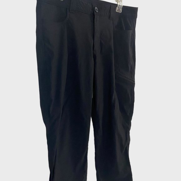 Eddie Bauer Tech Capri Pants Womens 12 Navy Black Stretch Hiking Trail Casual - Picture 5 of 9